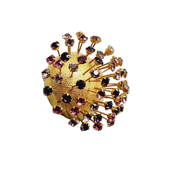Vintage Signed Corocraft Sparkly Atomic Sputnik Brooch (A732) - Picture 2 of 4